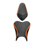 Black Orange Rider Passenger Seat for Kawasaki Ninja 400 Z400 (2018-2023)