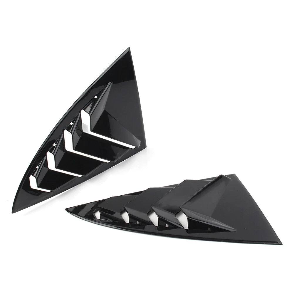 2X Glossy Black Side Vent Window Scoop Louver Trim for Tesla Model 3 (2017–2022)