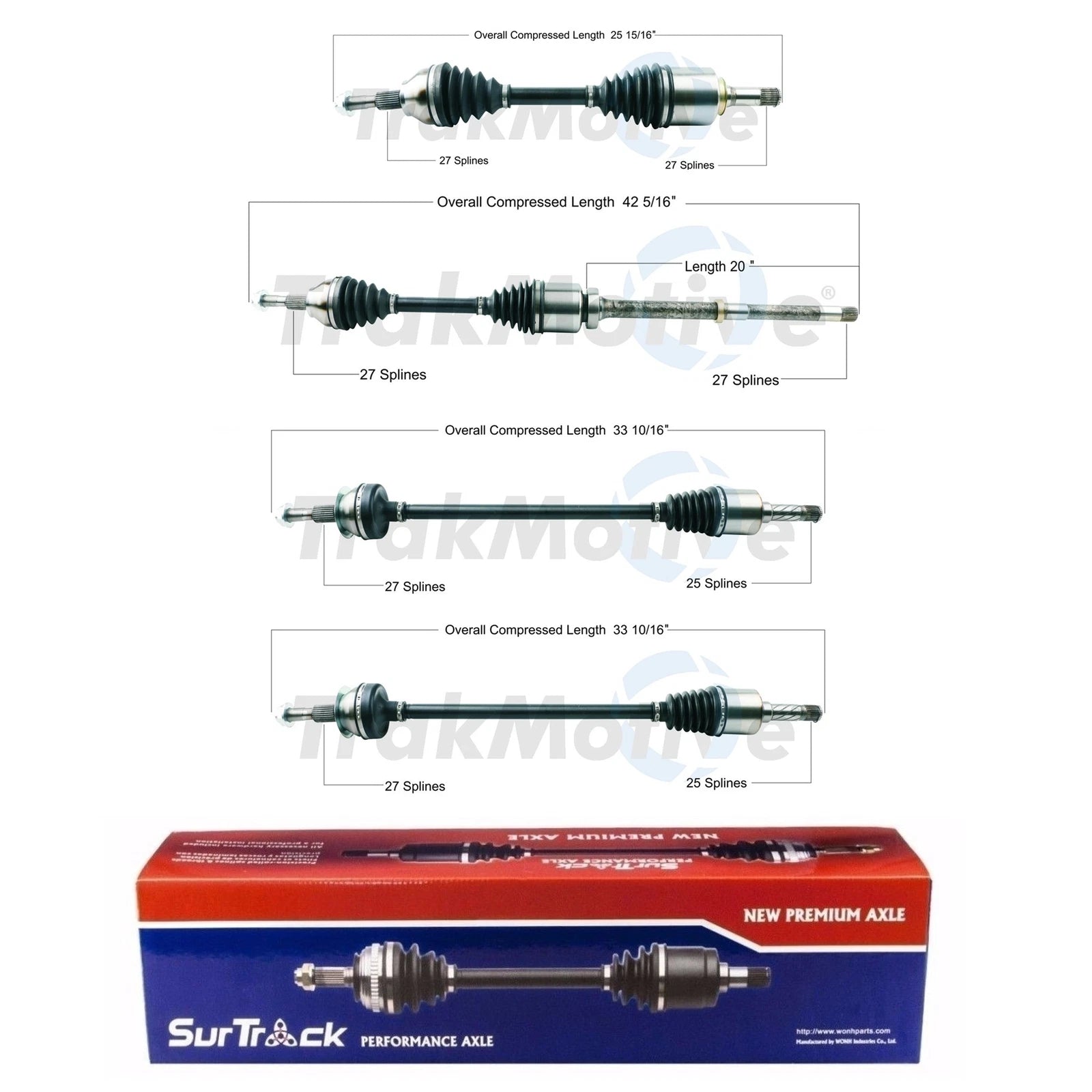 Set of 2 AAR CV Axle Shafts for Ford Edge (2007–2014)