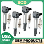 Set of 4 Ignition Coils & Spark Plugs for Toyota Avalon Camry Sienna (2005–2018) UF487