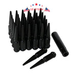 Set of 32 Black Spike Lug Nuts for Ford F250 F350 Dodge Ram 2500 3500