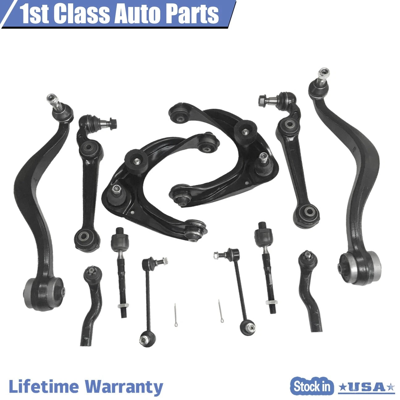 12pc Front Suspension Control Arms Ball Joints Tie Rods Kit for Mazda 6 (2003–2007)