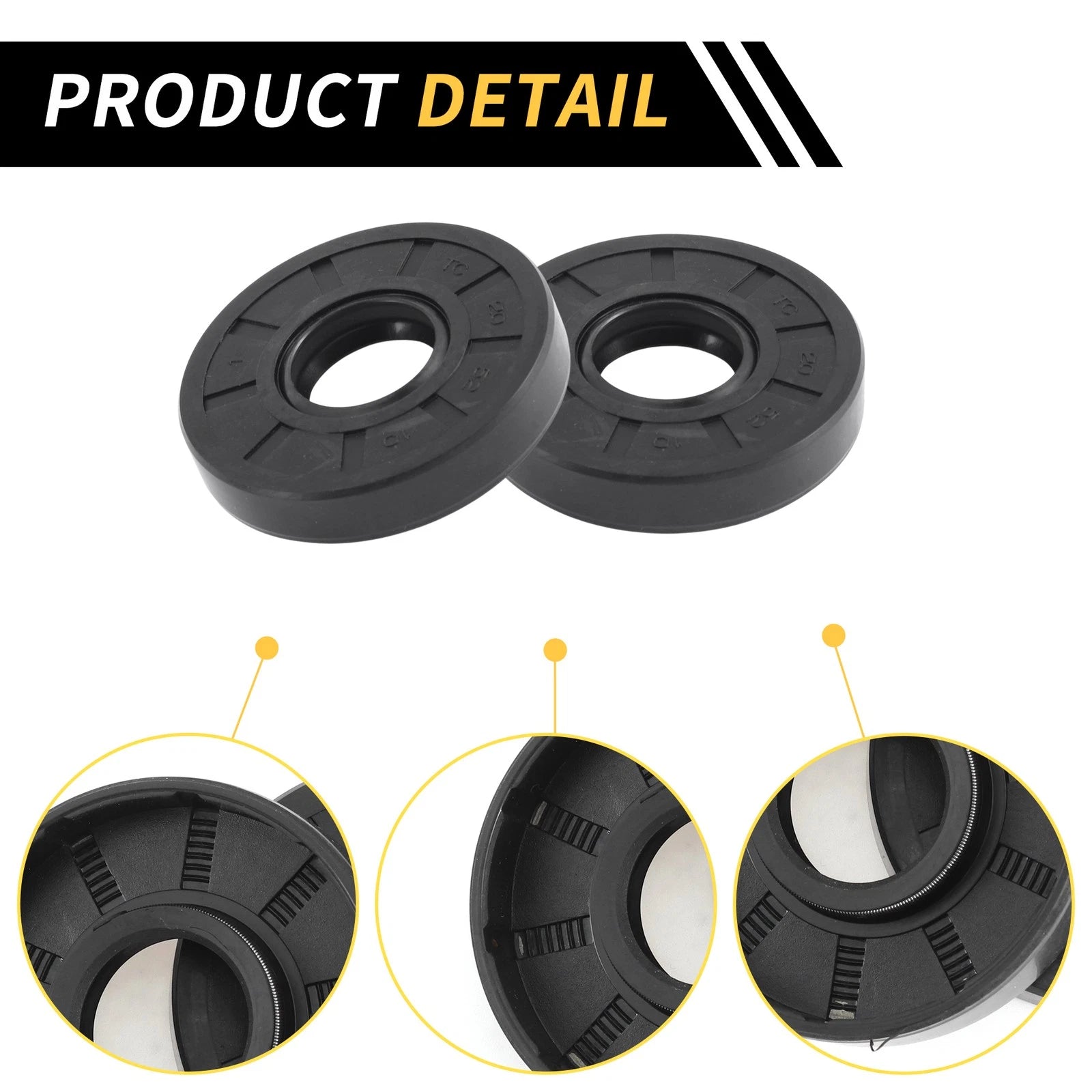 Set of 5 Oil Seal Rotary Shaft Seal NBR Rubber 20x52x10mm
