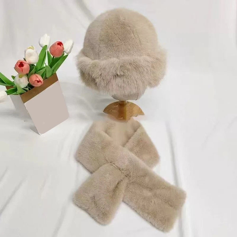Set of 2 Thick Plush Warm Scarves and Hats for Women Winter (2023–2023)