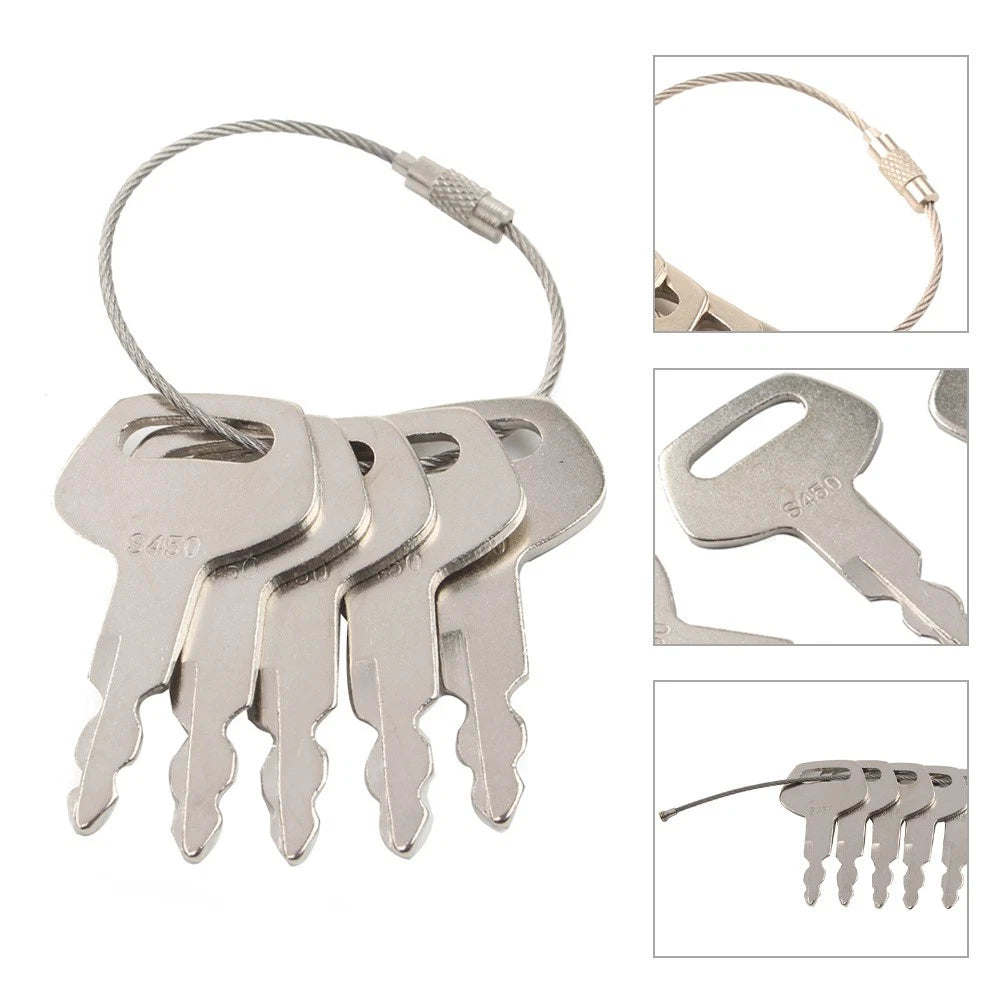 Set of 5 Ignition Keys #S450 for JCB Excavator (KHR20070)