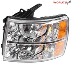 Chrome Housing Headlight Pair for Chevy Silverado 1500 2500HD 3500HD