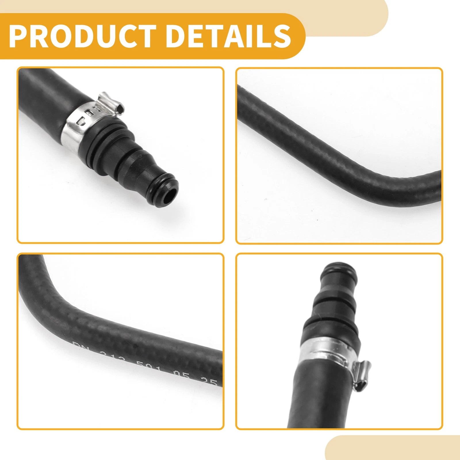 Vent Line Hose for Mercedes-Benz E350 (2010–2016) No.A2125010525 Rubber Black