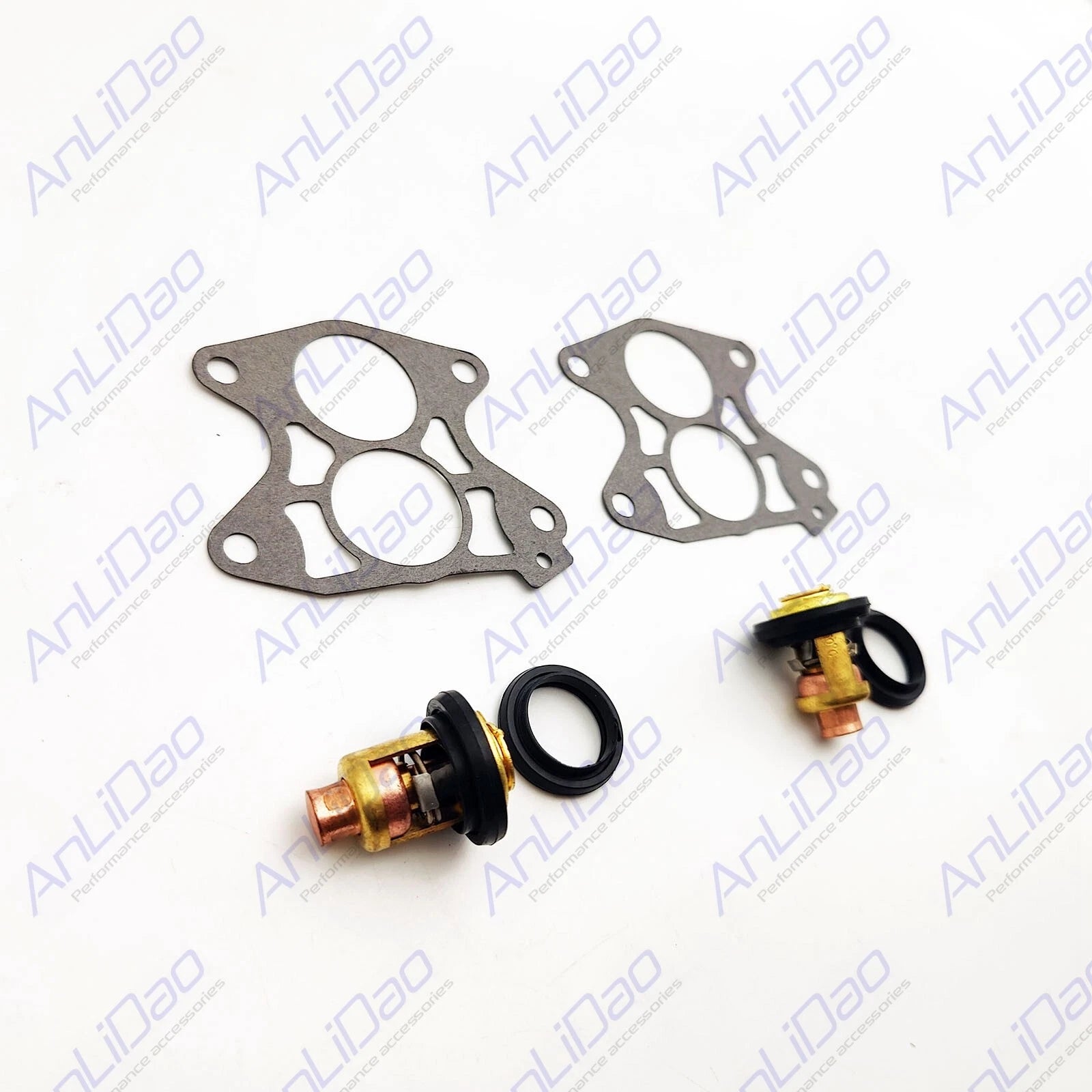 2Pcs Thermostat + Gasket for Yamaha 15-115-130-220HP 6E5-12411 688-12414