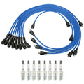 NGK Wire Set & 8 V-Power Spark Plugs for Chevrolet Camaro (1972)