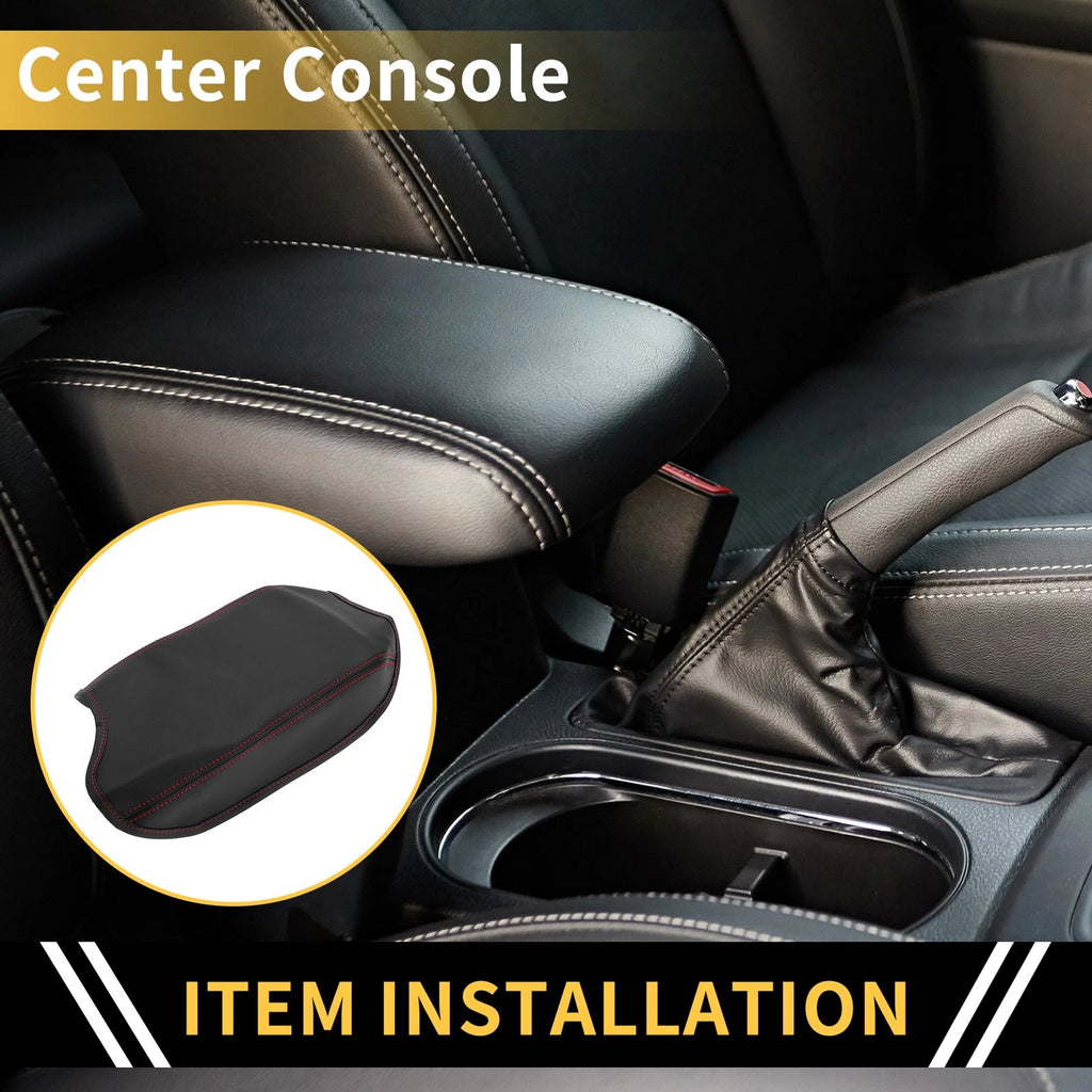 Center Console Cover for Ford Ranger (2019–2023) Microfiber Leather Black