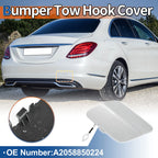 Rear Car Bumper Tow Hook Cover for Mercedes-Benz (A2058850224) Silver Tone