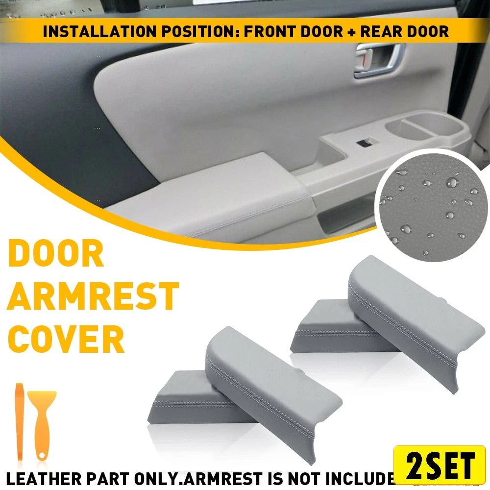 Set of 8 Leather Door Panels Armrest Covers for Honda Pilot (2009–2015)