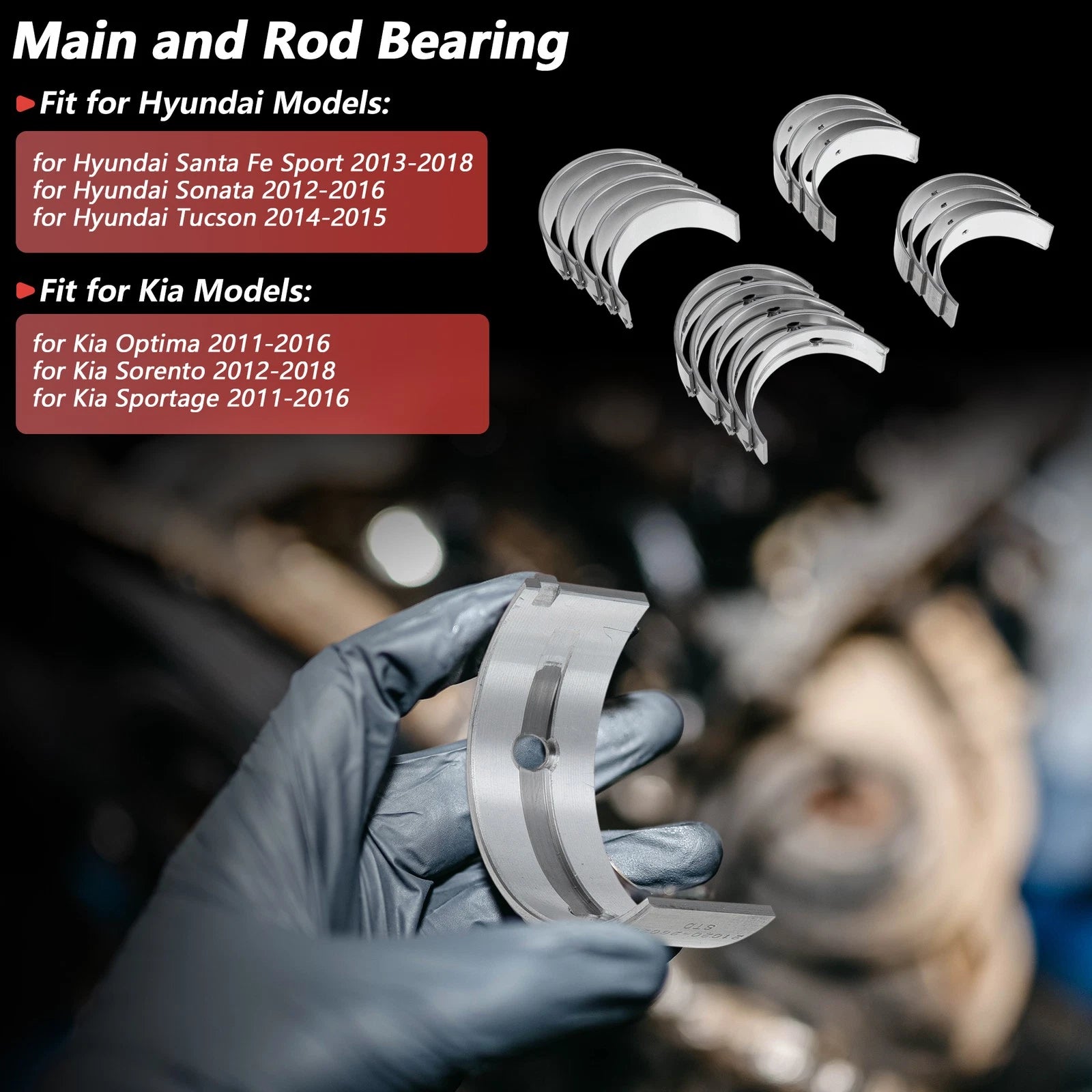 Main Bearing and Connecting Rod Bearing Kit No. 210-25100 for Hyundai Tucson (2016–2023)