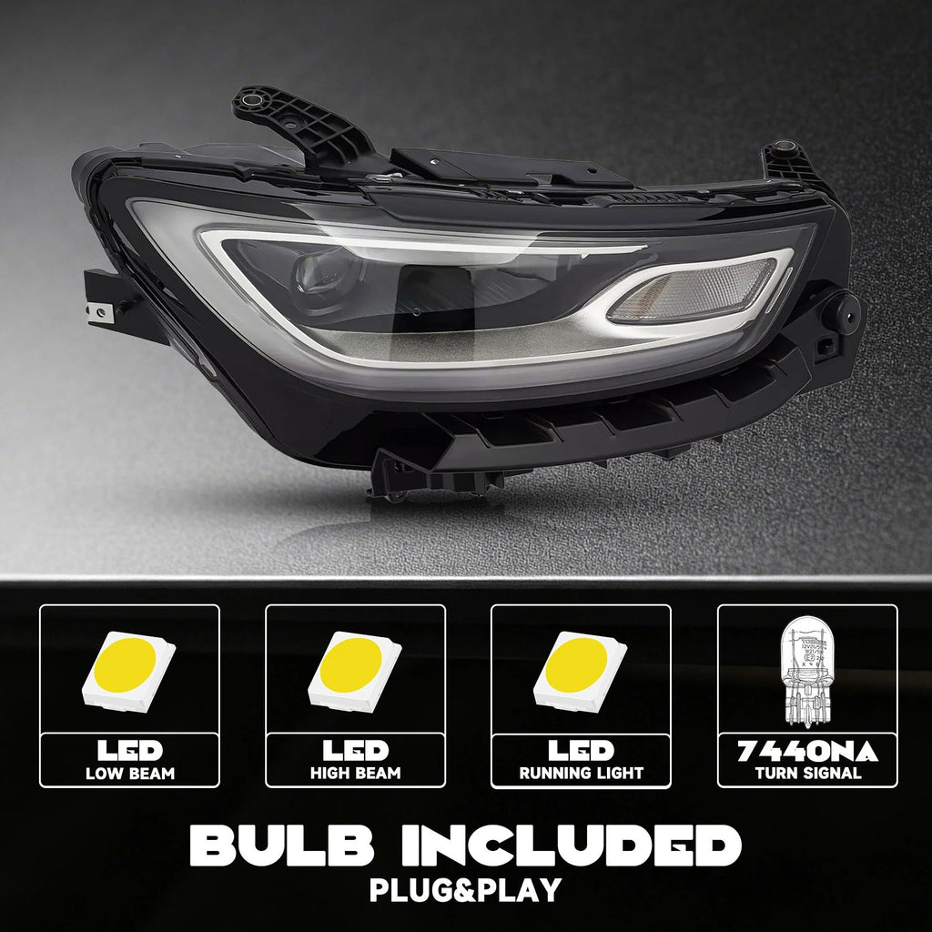 Full LED Projector Headlight for Chrysler Pacifica (2021–2026) w/DRL & Module