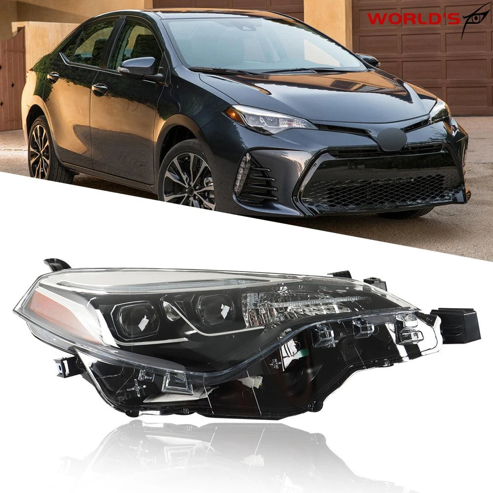 LED Headlight for Toyota Corolla SE XSE XLE (2017–2019) Right Side Black Clear