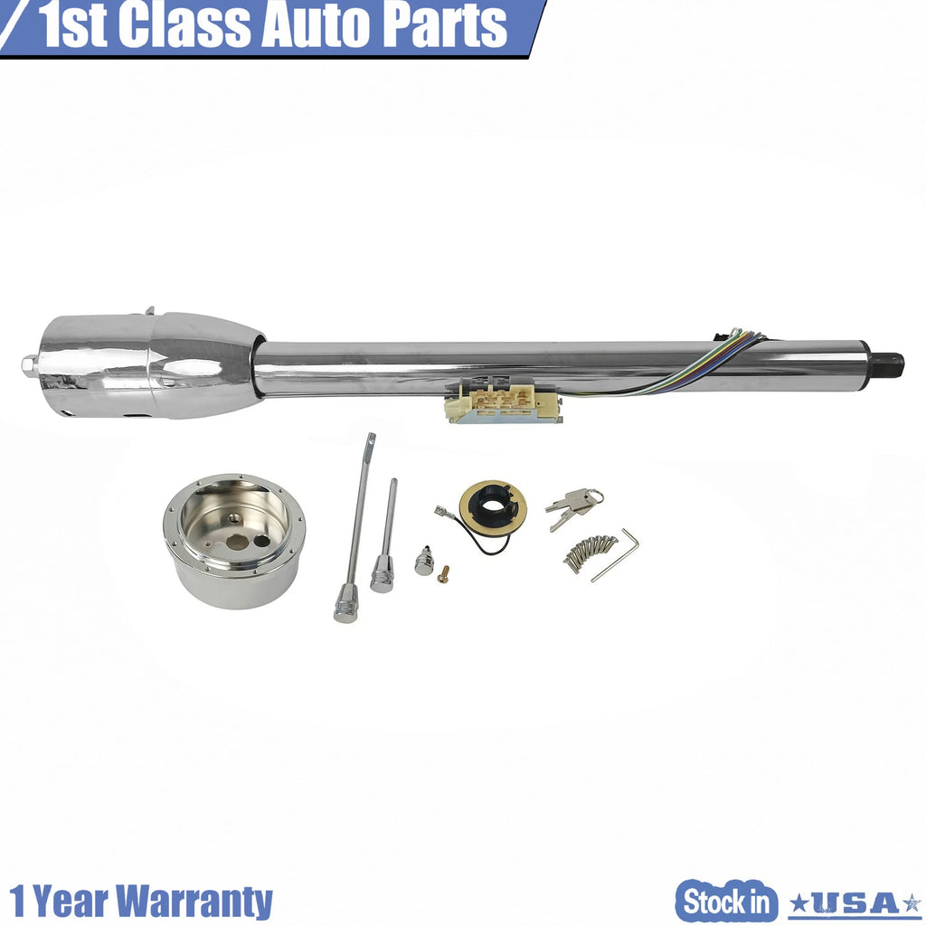 32" Chrome Stainless Steering Column for GM Manual Floor Shift