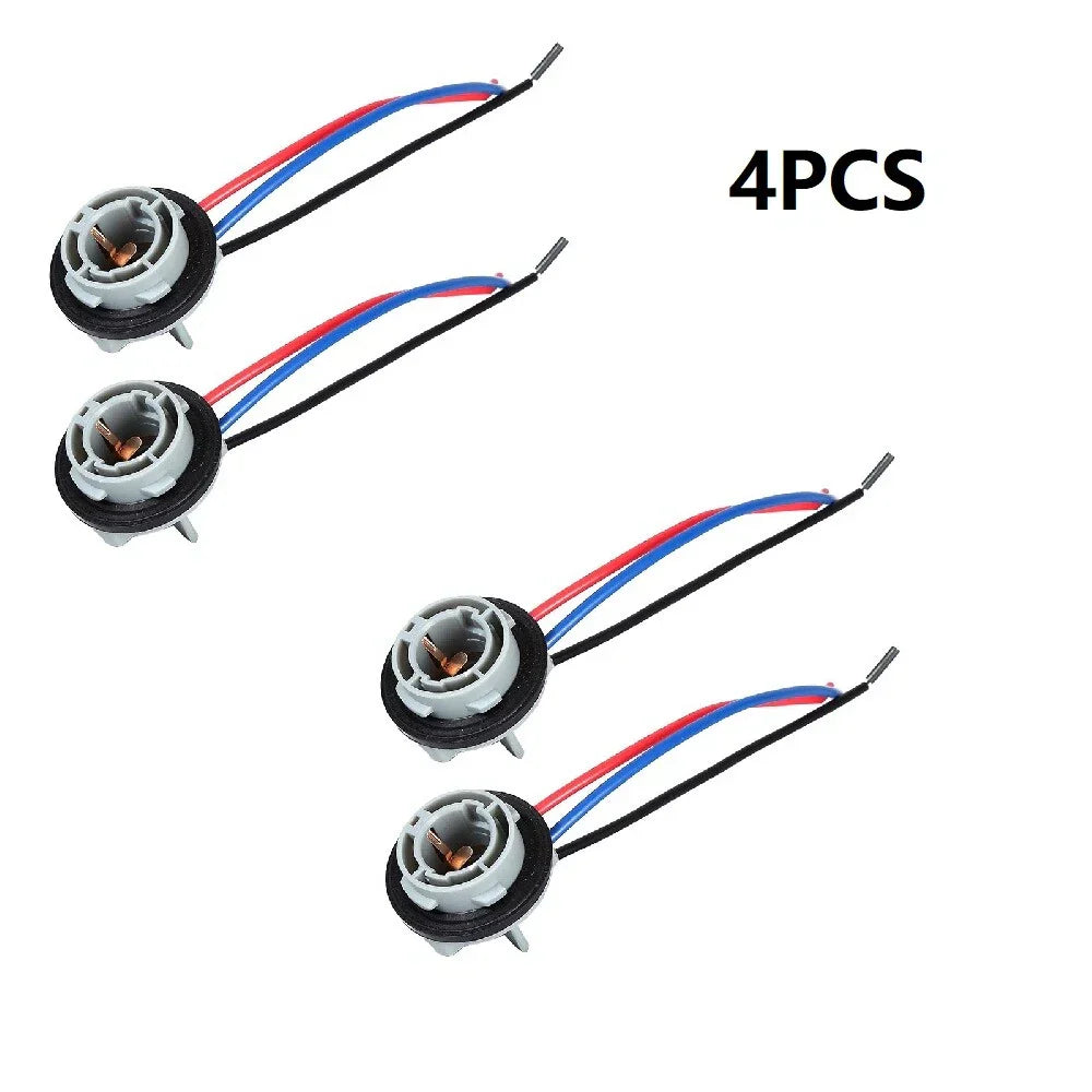 4 x 1157 LED Stop Brake Turn Light Bulb Socket Harness for Car