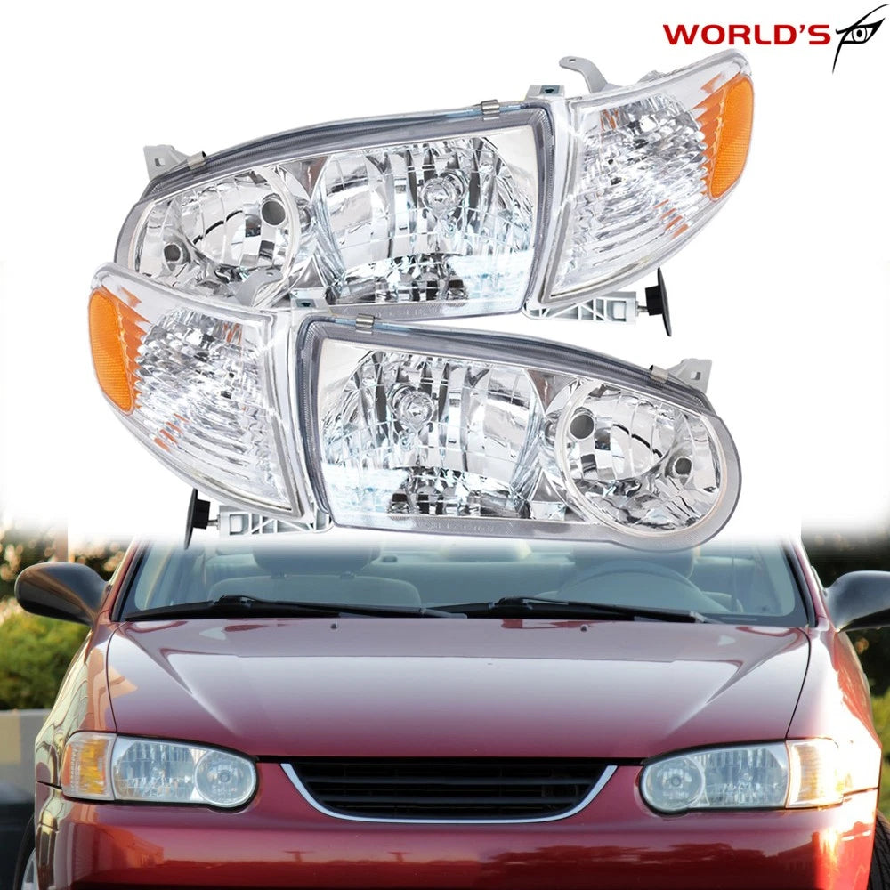 Set of 4 Headlights and Corner Lights for Corolla (2001–2002)