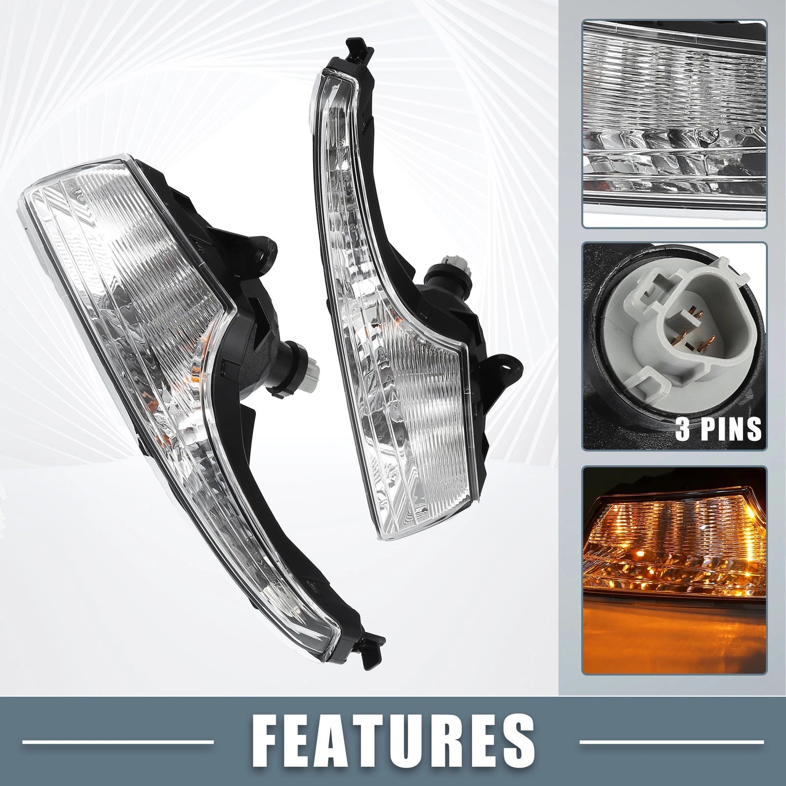 1 Pair Daytime Running Lights for Nissan Altima Teana (2013–2015) Amber