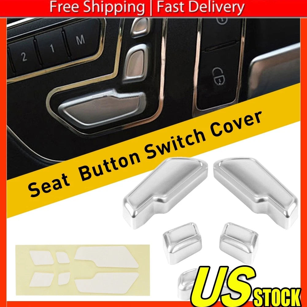 Silver Door Seat Adjust Button Switch Cover Trim for Mercedes-Benz E Class (2009â2016)