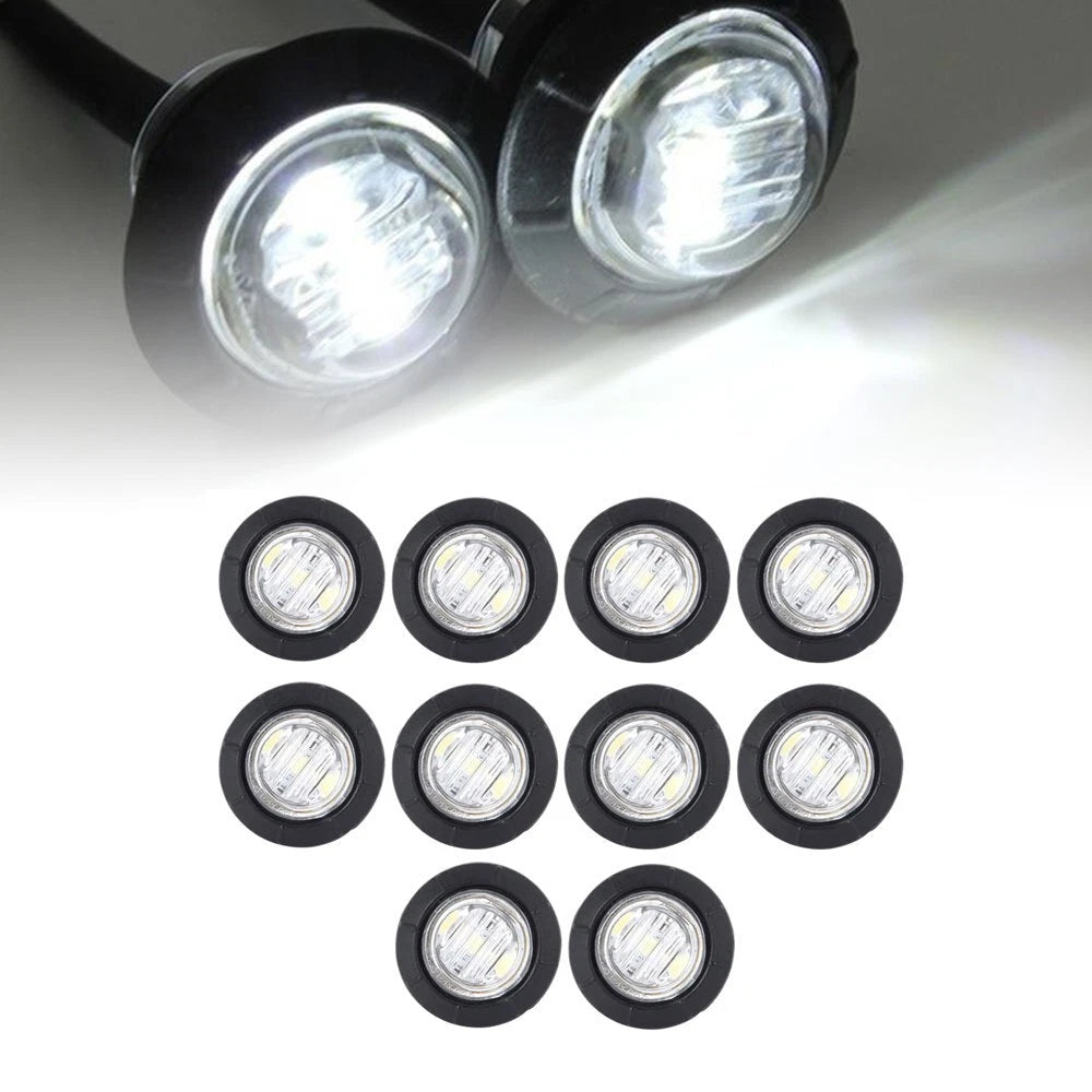 20X 3/4" Bullet Round Side LED Marker Lights for Trailer Truck RV Pickup