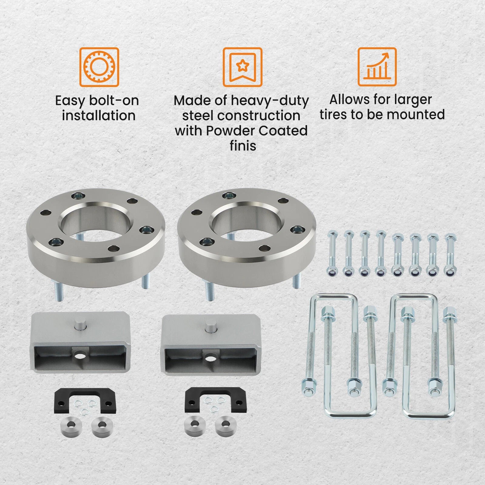 3" Front & 2" Rear Lift Kit with Control Arms for GMC Sierra 1500 (2007–2014)