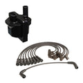 Set of 4 Denso Ignition Coils & Spark Plug Wires for Chevy GMC Caddy (5.0, 5.7)