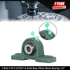 Set of 4 Solid Base Pillow Block Bearings for Make Model
