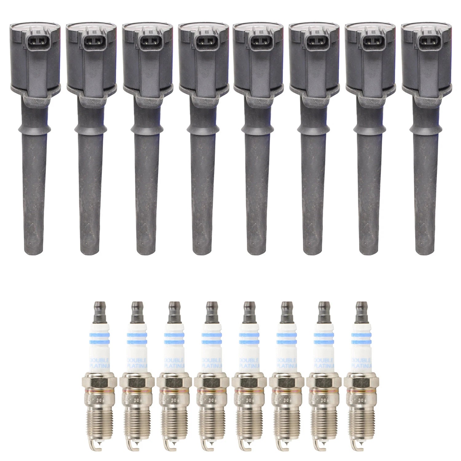 Set of 8 Ignition Coils & Spark Plugs for Lincoln Aviator Mark VIII (1999–2002)