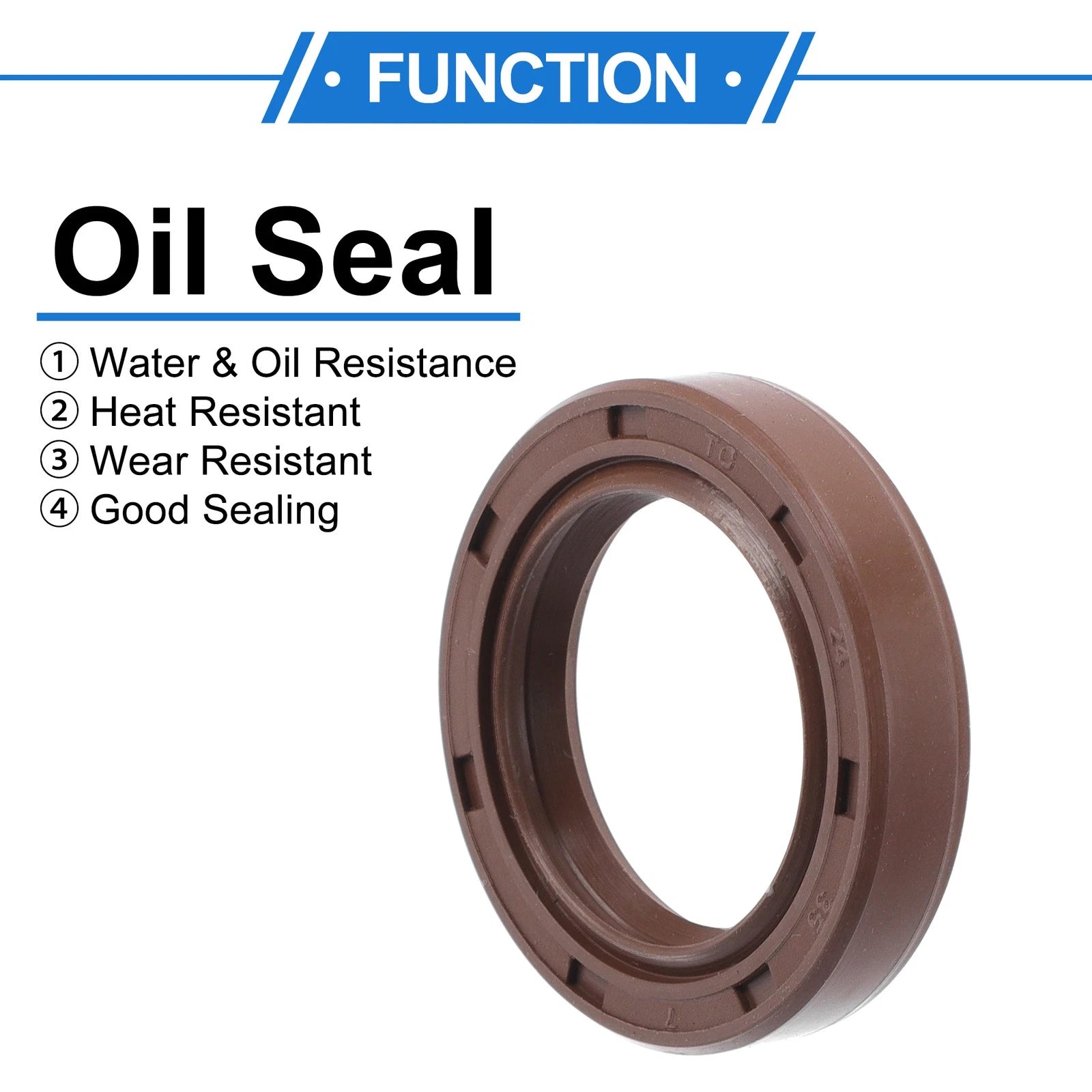 Set of 2 Oil Seal Rotary Shaft Seal FKM Rubber 24x35x7mm for Various Models