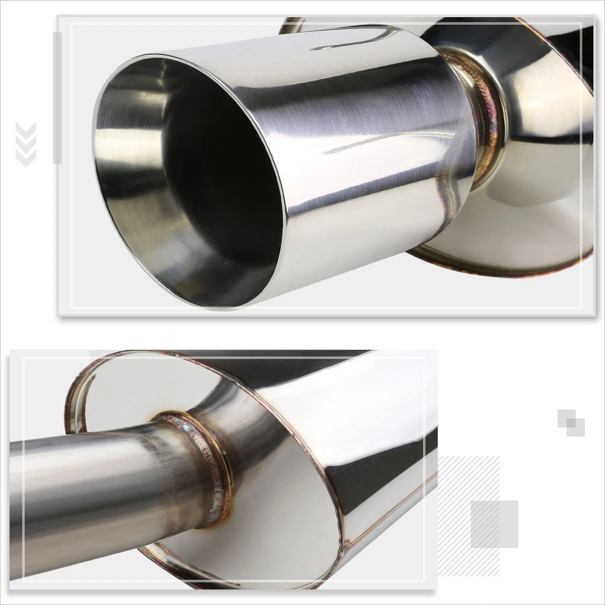 4" Rolled Oval Muffler Tip for Chevy Cobalt 2.2 (2005–2010)
