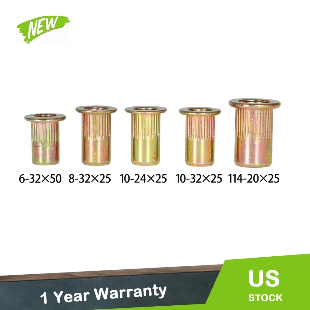 Set of 150 SAE Rivet Nut Inserts for Various Applications