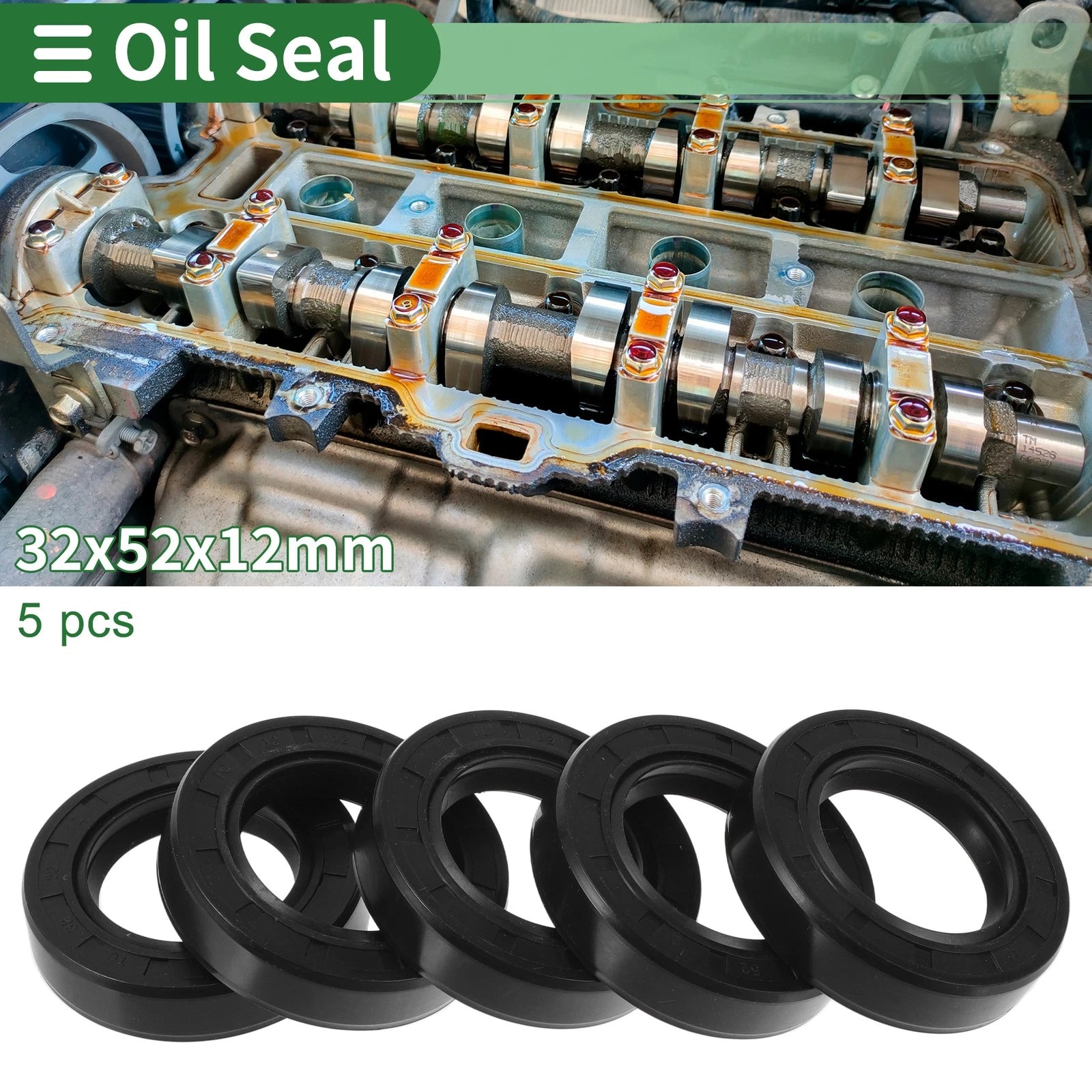 Set of 5 Oil Seal Rotary Shaft Seal NBR Rubber 32x52x12mm