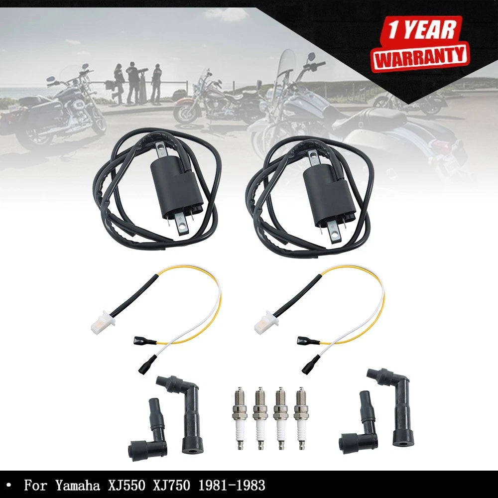 Ignition Coil Spark Plug Kit for Yamaha XJ550 XJ750 (1981–1983)