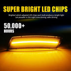 Set of 2 Smoked Lens Amber Full LED Side Marker Lights for VW Tiguan (2018–2023), Beetle (2012–2019)