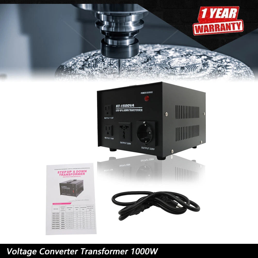 1000W Voltage Converter Transformer for Universal Use (110V/220V)