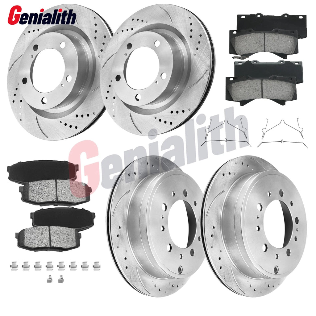 Front Rear Brake Rotors Pads for Lexus LX570 (2016–2021) Toyota Tundra (2007–2021)
