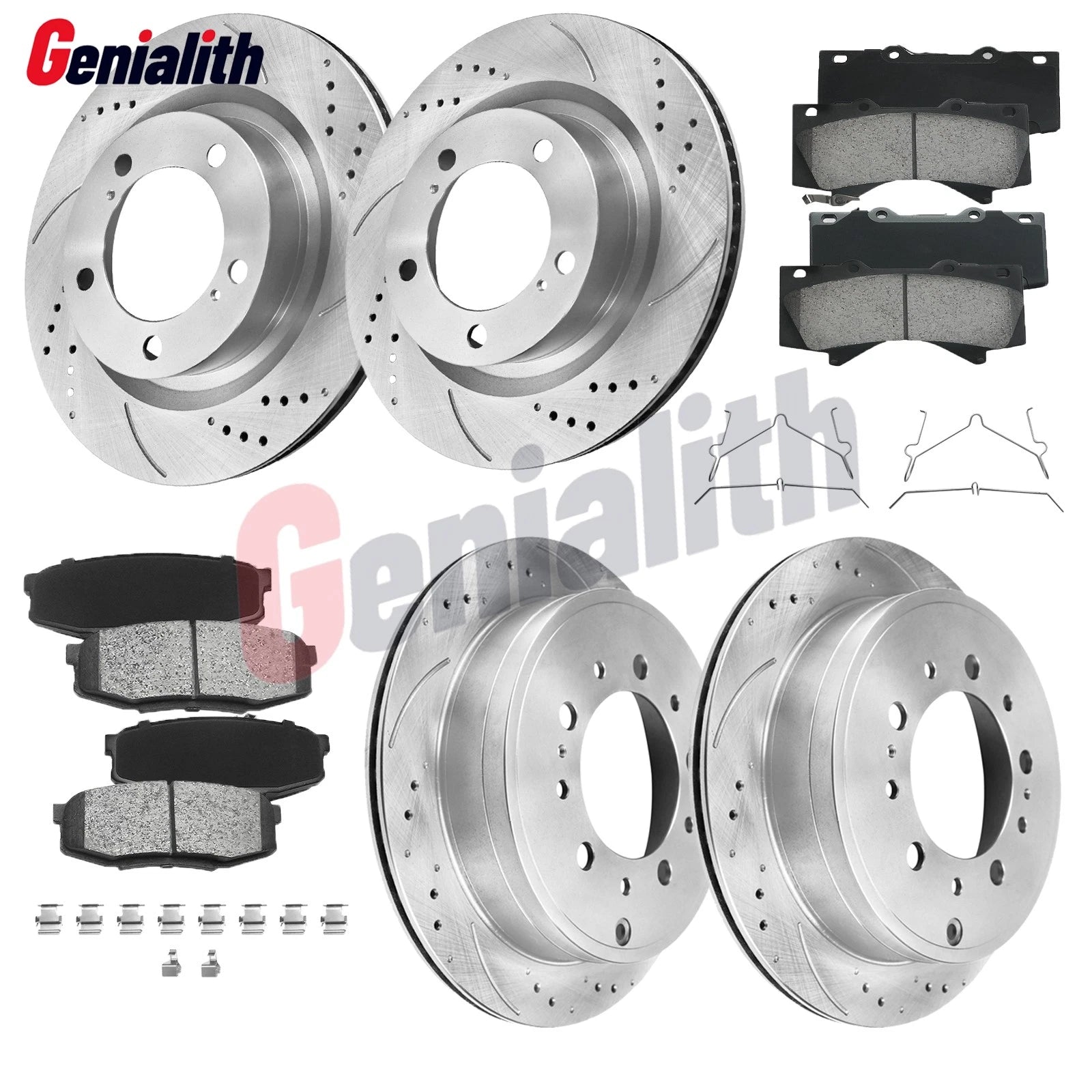 Front Rear Brake Rotors Pads for Lexus LX570 (2016–2021) Toyota Tundra (2007–2021)