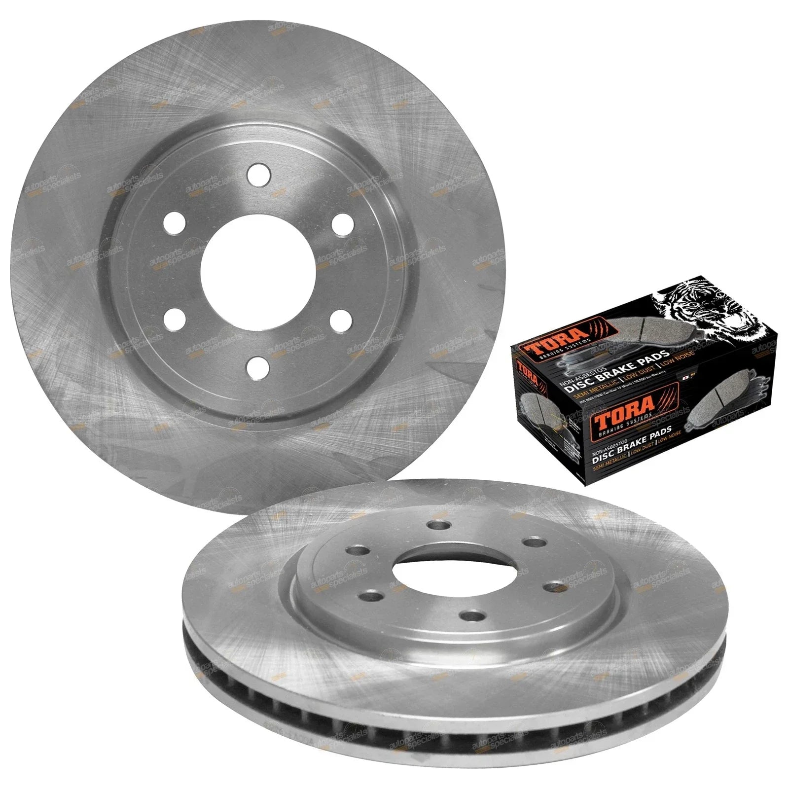 Front Disc Brake Rotors + Pads Set Navara D40 Ute 2wd 4x4 (2005-2012)