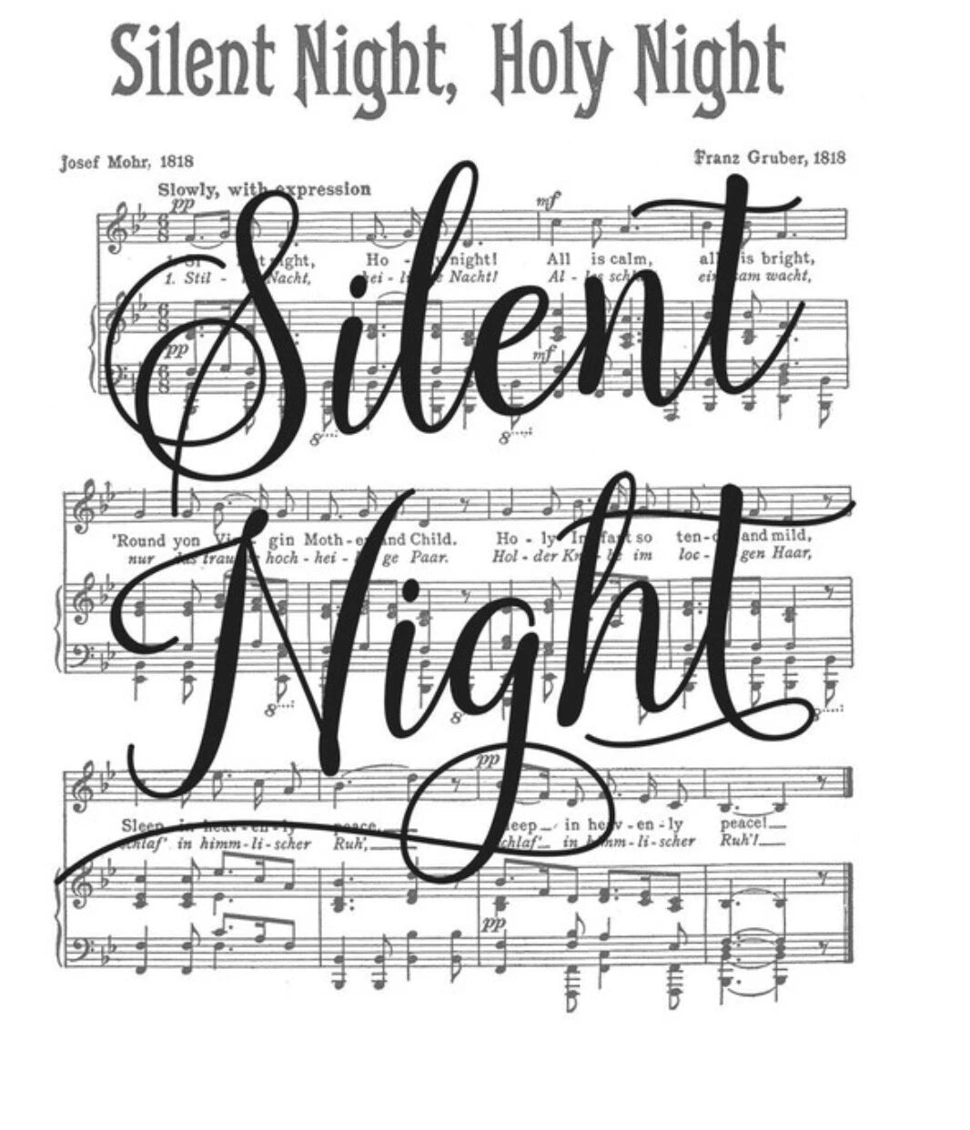 Silent Night Metal Tin Sign 12.5" x 16" - 9308