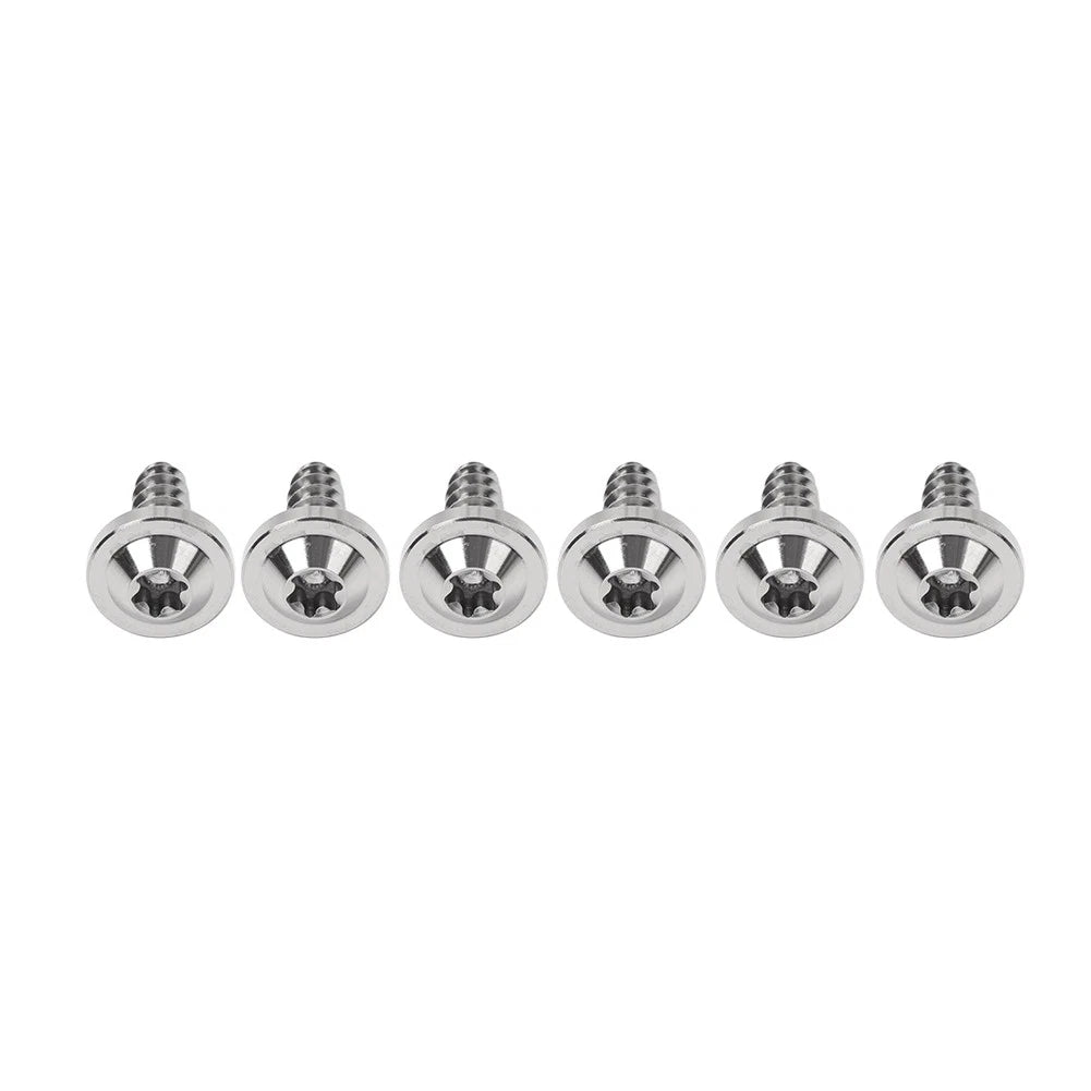 Set of 6 Titanium M5x15mm Torx Head Self Tapping Screws for Automotive