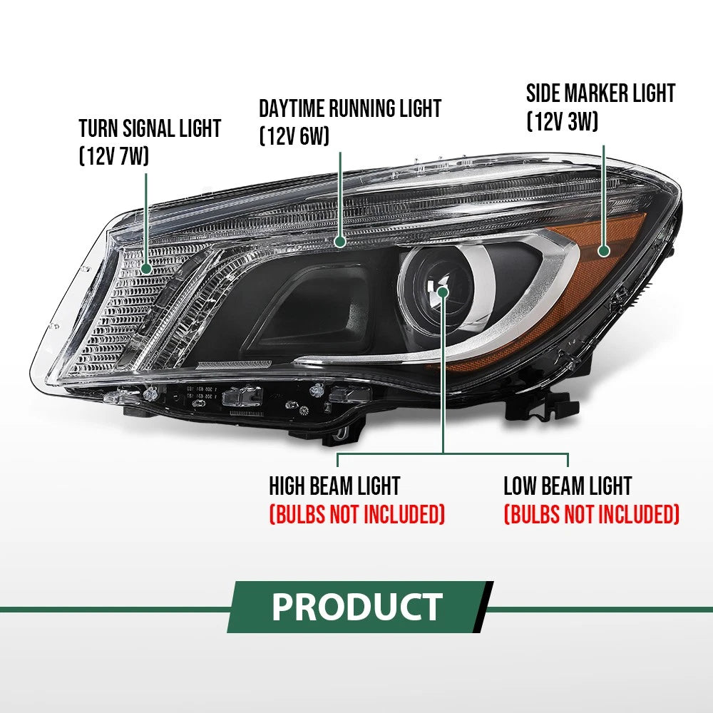 Xenon Headlight Pair for Mercedes-Benz CLA45 AMG CLA250 (2014–2016)