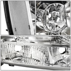 Set of 2 Chrome Housing Clear Corner Headlights for Avalanche/Suburban (2007–2014)