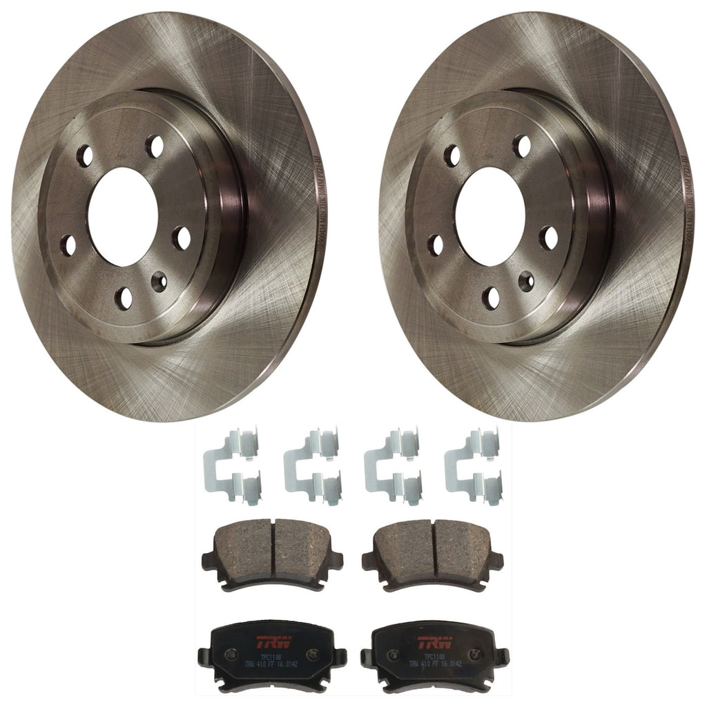 2X Brake Disc and Pad Kit Set for Audi A4 Quattro (Sedan)