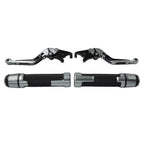 Set of 2 Extendable Brake Clutch Lever Handlebar Grips for Kawasaki Z1000 ZX6R