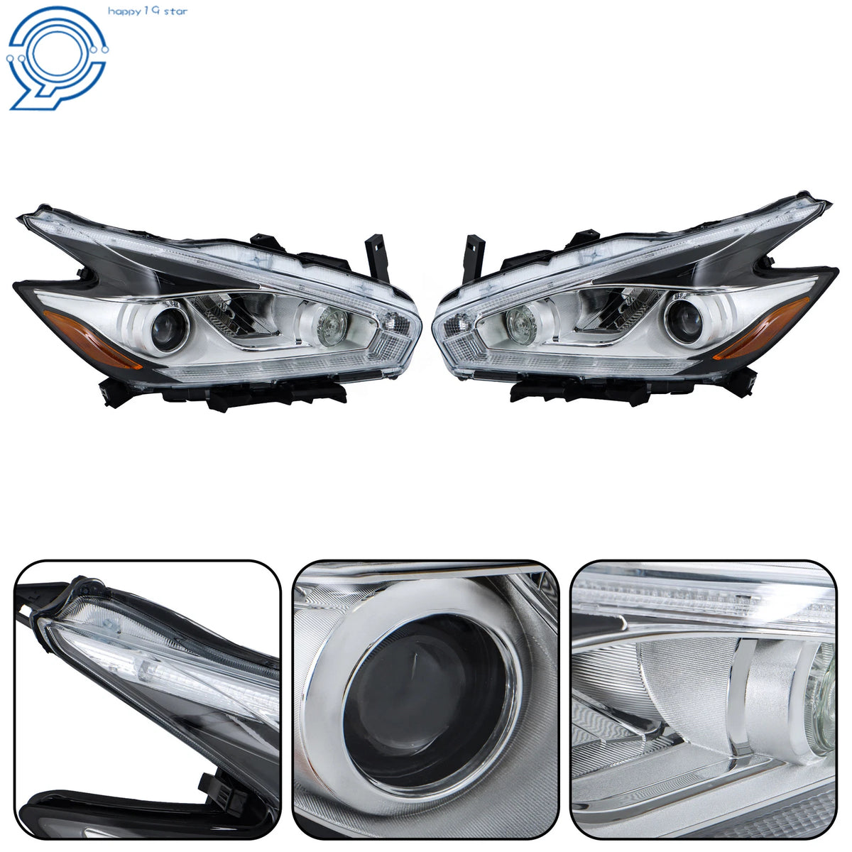 Clear LED Headlights for Nissan Murano (2015–2018) Left + Right Side