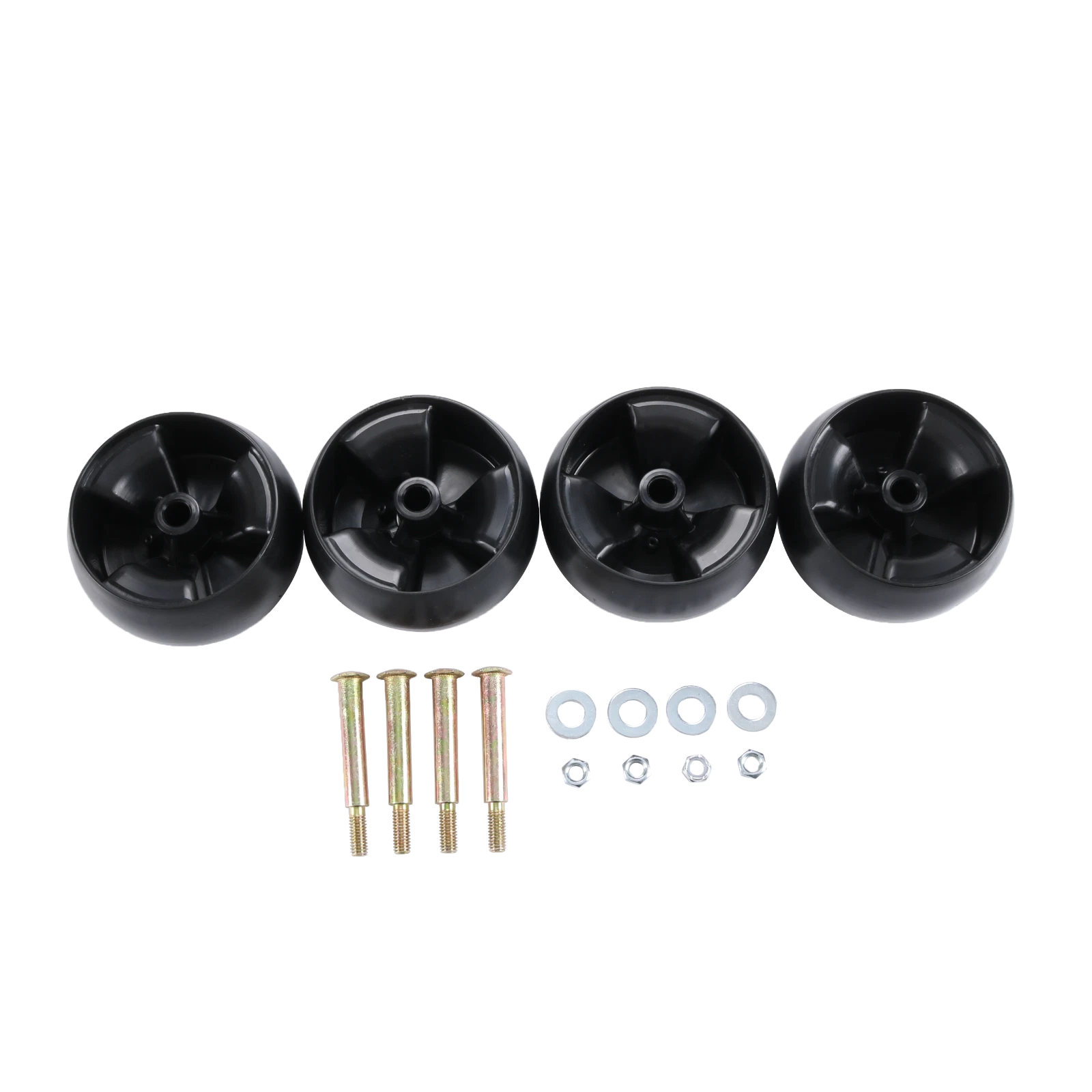 Set of 4 Deck Roller Wheels for Lawn Tractors (5in Diameter)