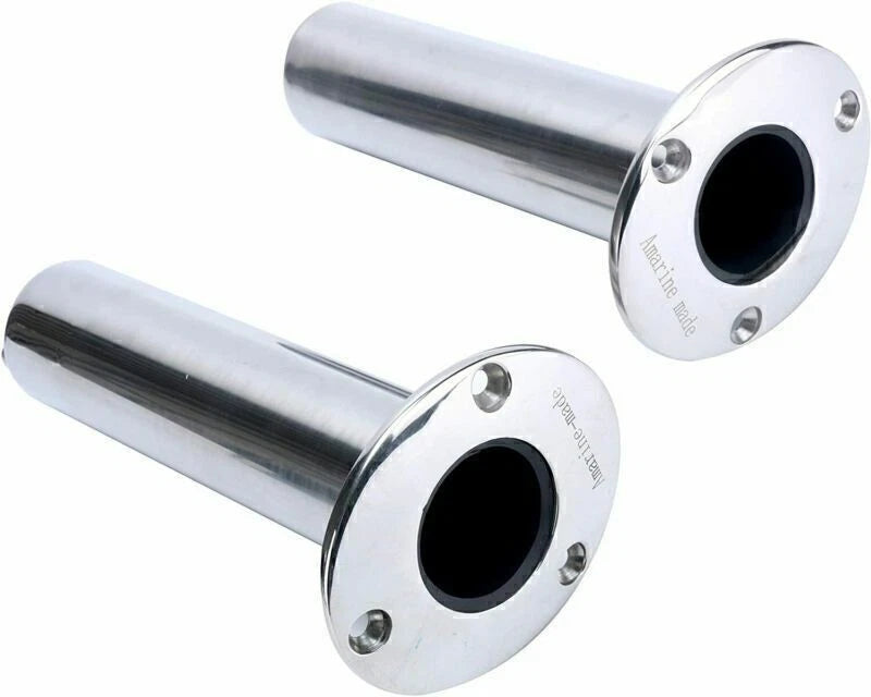 2X Stainless Steel 90 Degree Flush Mount Rod Holder for Boat