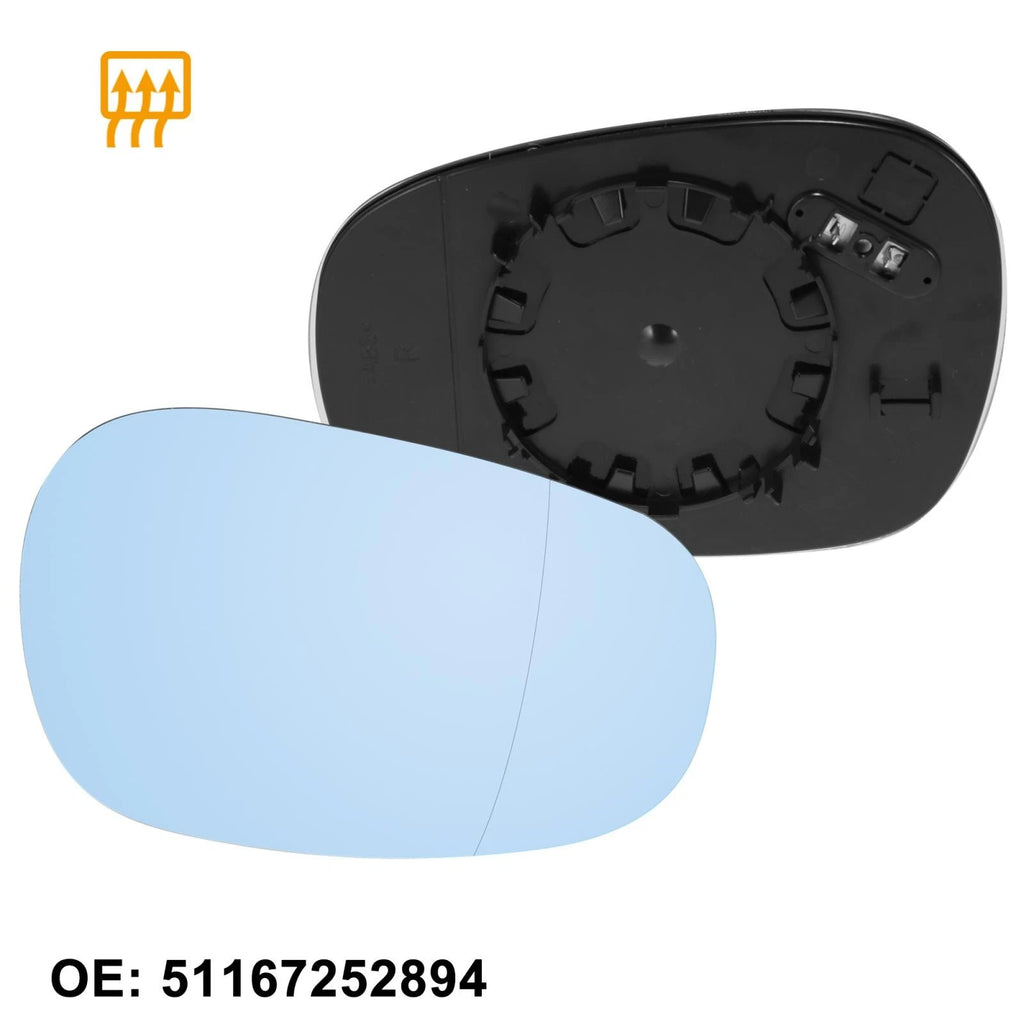 Rearview Right Mirror Glass with Backing Plate Heated for BMW 328i (2012–2015)