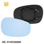 Rearview Right Mirror Glass with Backing Plate Heated for BMW 328i (2012–2015)